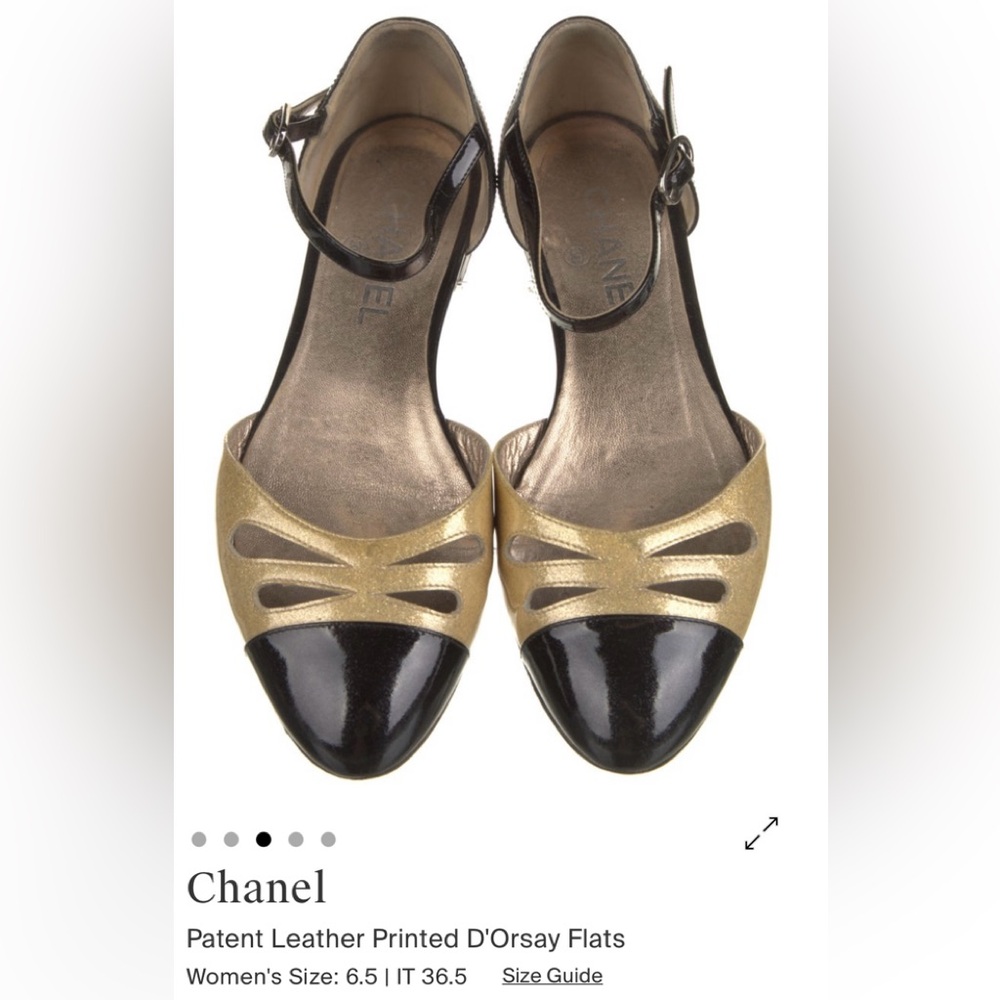 CHANEL patent Leather D’Orsay Flats